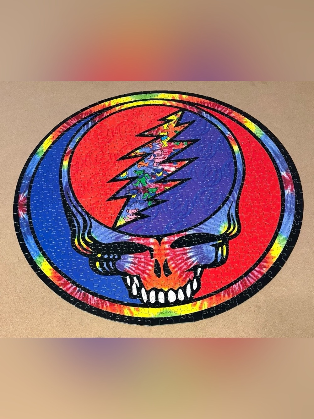 Rare Disc. 2003 Grateful Dead "Steal Your Face" Logo 500 Piece Puzzle, Complete - Picture 2 of 14